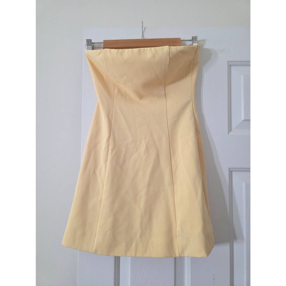 Peppermayo Della Strapless Mini Dress - Yellow US 2 NWT - Picture 3 of 10